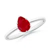 Angara Pear-shaped Ruby Solitaire Classic Engagement Ring In Platinum/medium Red