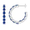 Angara Pear-shaped Sapphire Inside-out Medium Hoop Earrings In White Gold/medium To Rich Blue