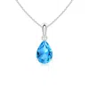 Angara Pear-shaped Swiss Blue Topaz Solitaire Pendant