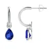 Angara Pear-shaped Tanzanite Drop Earrings With Screw Back In White Gold/rich Violet Blue