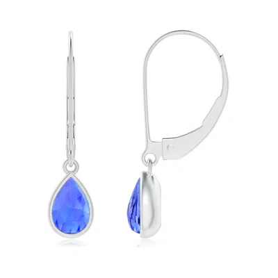 Angara Pear-shaped Tanzanite Solitaire Drop Earrings In Metallic