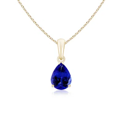 Angara Pear-shaped Tanzanite Solitaire Pendant In Blue