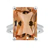 Angara Peg-set Gia Certified Emerald-cut Morganite Ring With Milgrain In White Gold/peachy Pink