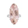 Angara Peg-set Gia Certified Oval Morganite Ring With Diamonds In White Gold/light Peach