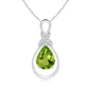 Angara Peridot Infinity Pendant With Diamond 'x' Motif In White Gold/green