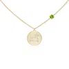 Angara Peridot Leo Constellation Medallion Pendant In Yellow Gold/yellowish Green