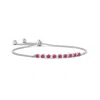 Angara Pink Sapphire And Diamond Tennis Bolo Bracelet In White Gold/rich Pink