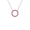 Angara Pink Sapphire Open Circle Eternity Pendant In Platinum/rich Pink