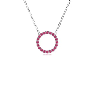 Angara Pink Sapphire Open Circle Eternity Pendant In Metallic