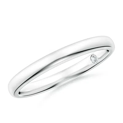 Angara Plain Wedding Ring With Secret Diamond In White