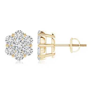 Angara Pressure-set Diamond Cluster Stud Earrings In Gold