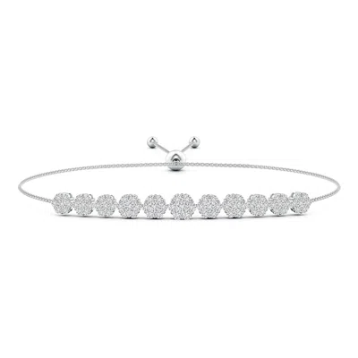 Angara Pressure-set Round Diamond Bolo Style Bracelet In Metallic