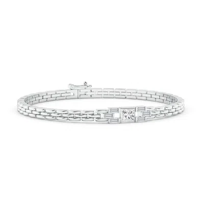 Angara Princess & Baguette Diamond Rectangle Link Bracelet In Metallic