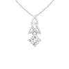 Angara Princess-cut Diamond Celtic Knot Pendant In White Gold/g
