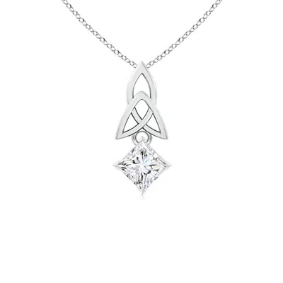Angara Princess-cut Diamond Celtic Knot Pendant In Metallic