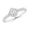 Angara Princess-cut Diamond Halo Ring With Accents In White Gold/g