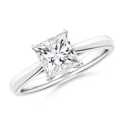Angara Princess-cut Diamond Knife-edge Shank Trellis Engagement Ring In Metallic