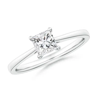 Angara Princess-cut Diamond Reverse Tapered Shank Cathedral Engagement Ring In White