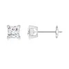 Angara Princess-cut Diamond Solitaire Stud Earrings In White Gold/g