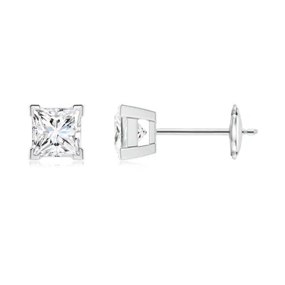 Angara Princess-cut Diamond Solitaire Stud Earrings In Metallic
