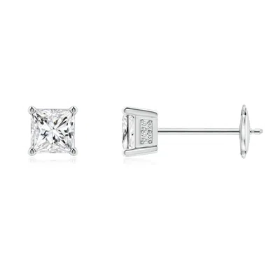 Angara Princess-cut Diamond Solitaire Stud Earrings In Metallic