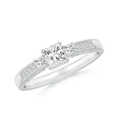 Angara Princess-cut Diamond Three Stone Ring In Metallic