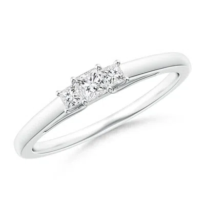 Angara Princess-cut Diamond Trellis Three Stone Ring