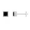 Angara Princess-cut Enhanced Black Diamond Solitaire Stud Earrings In White Gold/black