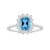 Angara Princess Diana Inspired Gia Certified Cushion Rectangular Swiss Blue Topaz Halo Ring In White Gold/swiss Blue