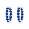 Angara Prong-set Blue Sapphire Inside Out Hoop Earrings In White Gold/medium To Rich Blue