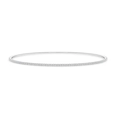 Angara Prong Set Classic Single Line Diamond Bangle In Metallic