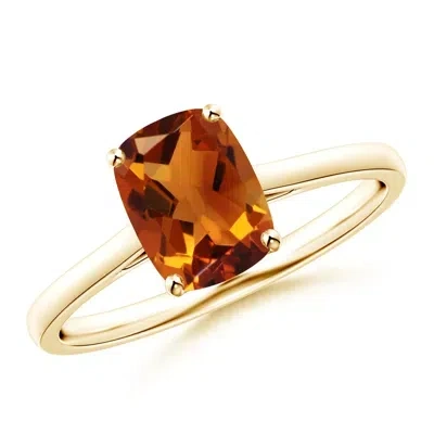 Angara Prong-set Cushion Citrine Solitaire Ring In Gold