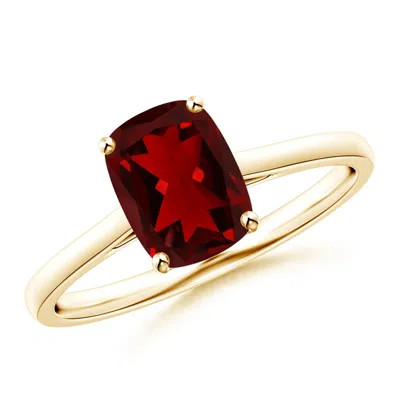 Angara Prong-set Cushion Garnet Solitaire Ring In Red