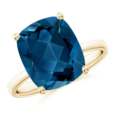 Angara Prong-set Cushion London Blue Topaz Cocktail Ring