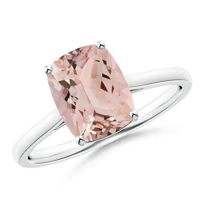 Angara Prong-set Cushion Morganite Solitaire Ring