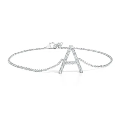 Angara Prong-set Diamond Capital "a" Initial Bracelet In Metallic