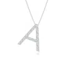 Angara Prong-set Diamond Capital "a" Initial Pendant In White Gold/g