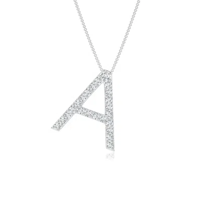 Angara Prong-set Diamond Capital "a" Initial Pendant In Metallic