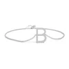 Angara Prong-set Diamond Capital "b" Initial Bracelet In White Gold/h