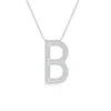 Angara Prong-set Diamond Capital "b" Knife-edge Initial Pendant In White Gold/h