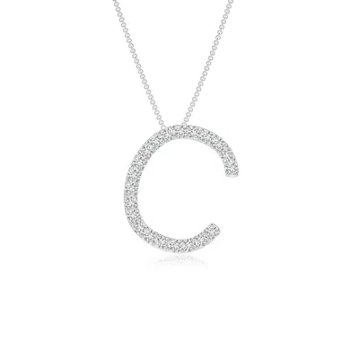 Angara Prong-set Diamond Capital "c" Initial Pendant In Metallic
