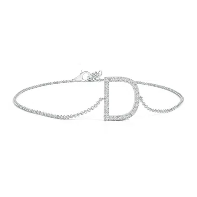 Angara Prong-set Diamond Capital "d" Initial Bracelet In Metallic