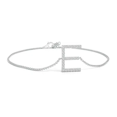 Angara Prong-set Diamond Capital "e" Initial Bracelet In Metallic