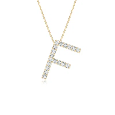 Angara Prong-set Diamond Capital "f" Initial Pendant In Gold