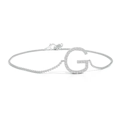 Angara Prong-set Diamond Capital "g" Initial Bracelet In Metallic