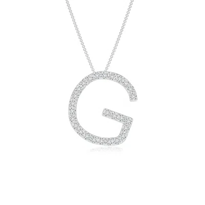 Angara Prong-set Diamond Capital "g" Initial Pendant In Metallic
