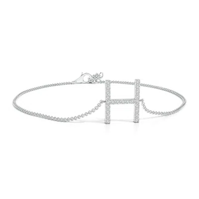 Angara Prong-set Diamond Capital "h" Initial Bracelet In Metallic