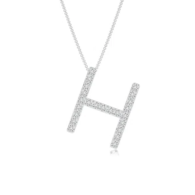 Angara Prong-set Diamond Capital "h" Initial Pendant In Gold