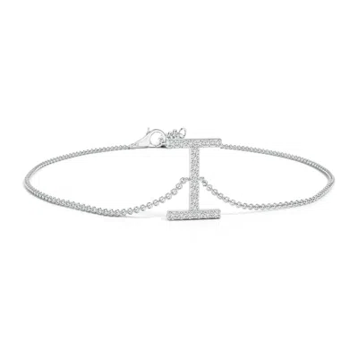 Angara Prong-set Diamond Capital "i" Initial Bracelet In Metallic