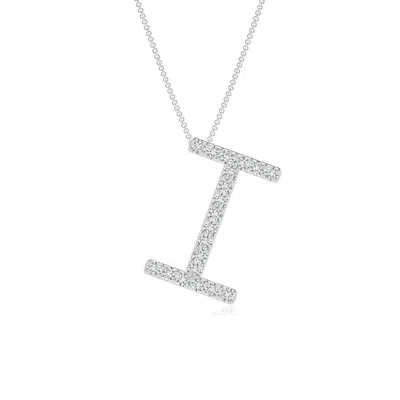 Angara Prong-set Diamond Capital "i" Initial Pendant In Metallic